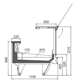 Схема холодильной витрины для рыбы Missouri cold diamond MC 115 fish
