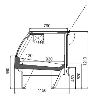 Схема холодильной витрины для мяса Missouri cold diamond MC 115 meat PS