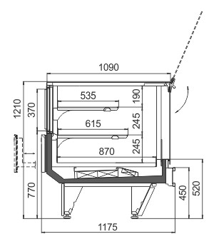 Схема кондитерской витрины Missouri cold diamond MC 115 patisserie PS