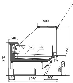 Схема холодильной витрины для рыбы Missouri Cold Diamond MC 126 fish