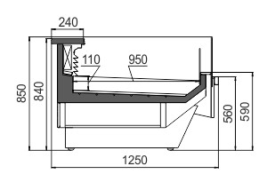 Схема холодильной витрины для рыбы Missouri enigma MC 125 fish