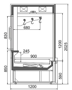 Схема холодильной витрины для мяса Missouri MC 120 crystal combi S